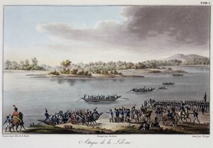 Aanval op Lobau in 1809 - in Précis historique de la guerre entre la France et l