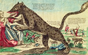 Aanvallen door het beest van Gévaudan in 1764 door French School