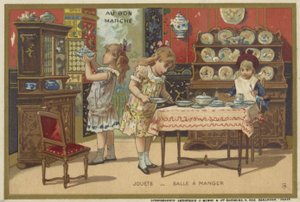 Au Bon Marche-kaarten met kinderspellen
