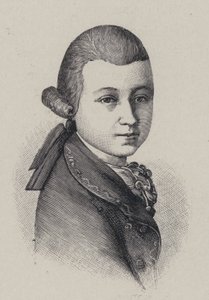 Oostenrijkse componist Wolfgang Amadeus Mozart op veertienjarige leeftijd door French School
