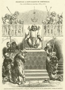 Altaar van Santiago de Compostela, in Spanje (gravure) door French School
