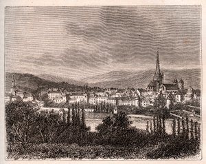 Autun - departement Saone-et-Loire - gravure in 