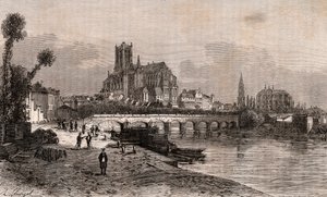 Auxerre - Bourgogne-Franche-Comté - gravure in 