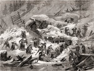 Lawine in de Franse Alpen, uit 