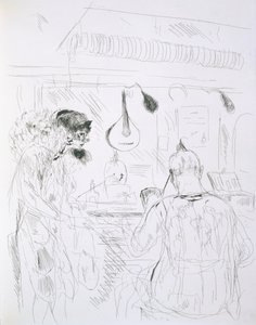 Achter de schermen bij een Parijs Bal de Nuit of circus, uit Paris Sketches: Etchings door Forain en Raffaelli, 1880