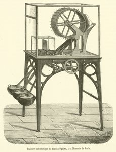 Automatische weegschaal van baron Seguier, bij de Munt van Parijs door French School