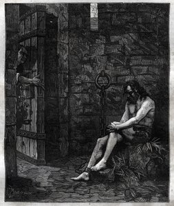 Balufeau opgesloten in de Bastille door Lodewijk XIII - Lodewijk XIII (1601-1643) liet Jacques Baloufeau, genaamd de Saint-Angel, opsluiten in de Bastille - in Paris a travers les siècles door French School