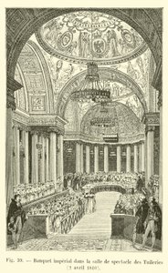 Keizerlijk banket in de theaterzaal van de Tuilerieën, 2 april 1810 door French School