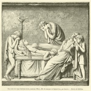 Bas-reliëf van de grafsteen van gravin d