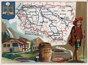 Bases Pyrenees, nu Pyrenees-Atlantiques, Aquitaine, Frankrijk. De thermale baden van de eau-bonnes, eau de vie d