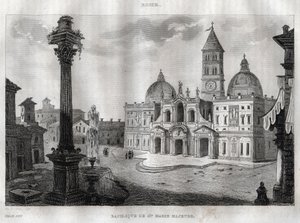Basiliek van Santa Maria Maggiore - Rome - Gravure uit 