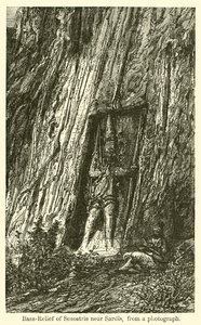 Bas-reliëf van Sesostris bij Sardis (gravure) door French School