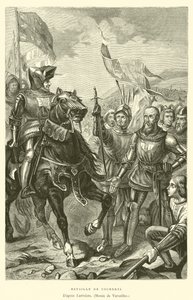 Slag bij Cocherel (gravure) door French School