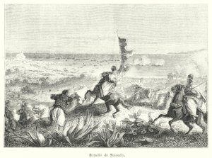 Slag bij Staoueli (gravure) door French School