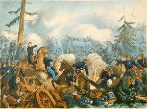 Slag bij Bapaume, 3 januari 1871, gegraveerd door F. Wentzel, Parijs door French School