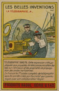 Mooie uitvindingen kaart, telegrafie door French School