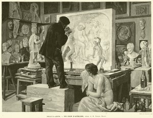Schone Kunsten, een hoek van het atelier, schilderij van M Edouard Dantan door French School