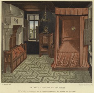 Slaapkamer, 15e eeuw door French School