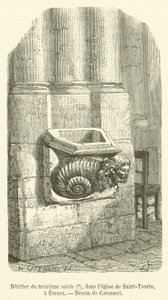 Wijwatervat uit de dertiende eeuw?, in de kerk van Saint-Taurin, Evreux door French School