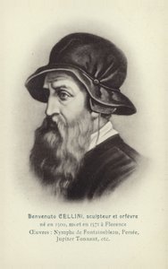 Benvenuto Cellini, Italiaanse beeldhouwer en goudsmid (litho)