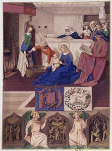 Geboorte van Johannes de Doper (interieur), naar schilderij Frankrijk 15e eeuw door French School
