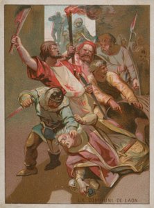 Bisschop en partizanen gedood in de Commune van Laon in 1112 door French School