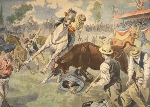 Bloedig ongeluk in Arles, illustratie uit Le Petit Journal: Supplement illustre, 1898 door French School