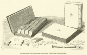 Catalogusdoos, nieuw systeem in gebruik in de Bibliotheek Sainte-Genevieve