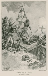 Bonaparte bij Arcole door French School