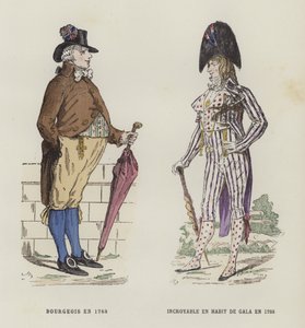 Bourgeois en een dandy in feestkostuum, 1788