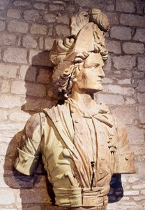 Boegbeeld: buste van Franse kaper. 17e eeuw Saint Malo, stadsmuseum door French School