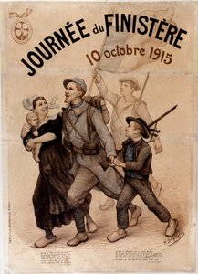 Bretonse soldaat en zijn familie - Poster voor 