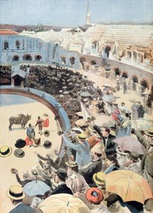 Stierengevecht in Nîmes, illustratie uit Le Petit Journal, 1894 door French School