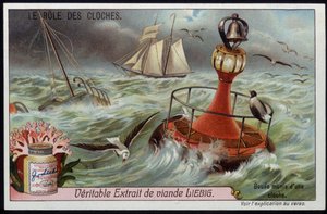 Boei met bel om boten te waarschuwen - Liebig chromo door French School