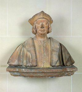 Buste van kanselier Antoine Duprat (1463-1535) (terracotta) door French School