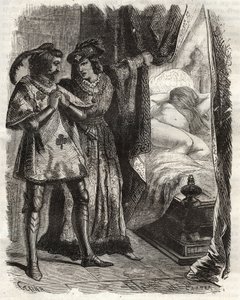 Door een deur op te tillen, toonde hij de echtgenoot zijn eigen vrouw die naakt lag. Lodewijk I van Valois, hertog van Orléans (1372-1407), liet Raoul d