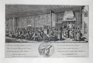 Cabaret du Tambour Royal door Jean Ramponneau, gravure door French School
