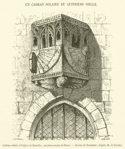 Zonnewijzer in de kerk van Rouelles, arrondissement van Le Havre