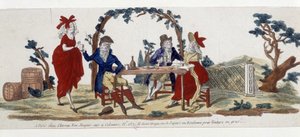 Café in Parijs: bij Chereau, rue Jacques - gravure door French School
