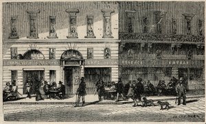 Café de la Régence de la Place du Palais-Royal in Parijs in de 19e eeuw - Gravure in 