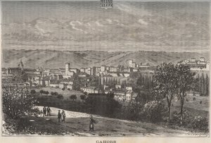 Cahors - Lot - Midi-Pyrenees - gravure in 