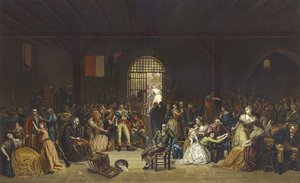Oproep voor de laatste slachtoffers van de Terreur in de St. Lazare-gevangenis, Franse Revolutie, 1794 door French School