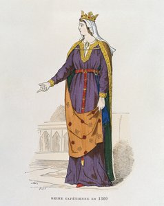 Capetiaanse koningin in 1360, uit Costumes civils et militaires des francais a travers les siecles