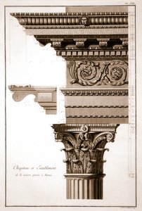 Kapiteel & Entablement, Maison Carrée, Nîmes, Frankrijk