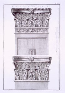 Kapitalen van de tempel bij de Romeinse baden, Nimes