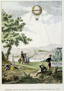 Gevangen aerostaat door Jean Marie Joseph Coutelle (1748-1835), voor Mainz belegerd door French School