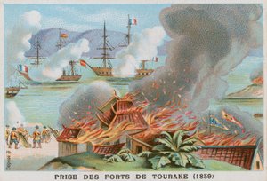 Inname van de forten van Tourane, 1859 door French School