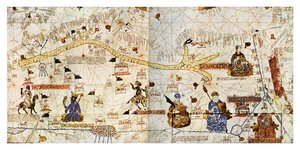 Karavaanroutes van de Sahara in 1413, uit 