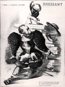 Karikatuur van Jean Baptiste Francois Bressant (1815-86) als Don Carlos in 