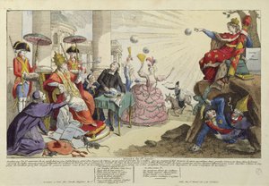 Karikatuur van Pauselijke Bullen van de 18e Eeuw door French School